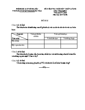 Đề kiểm tra khảo sát chất lượng môn Công nghệ Lớp 6 đến 9 - Năm học 2017-2018 - Trường PTDTBT THCS Đồng Tâm